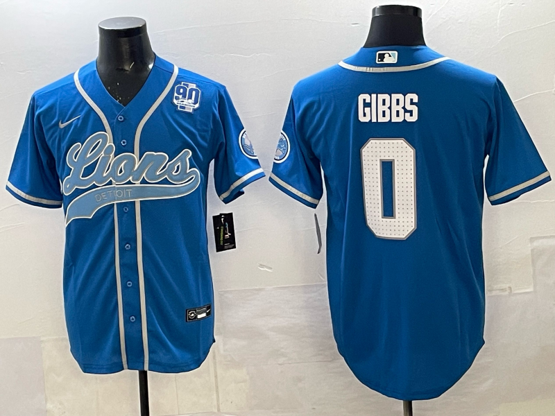 Men Detroit Lions #0 Gibbs blue NFL Nike 2025 jersey 006
